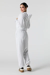 Jogger en molleton à revers uni
