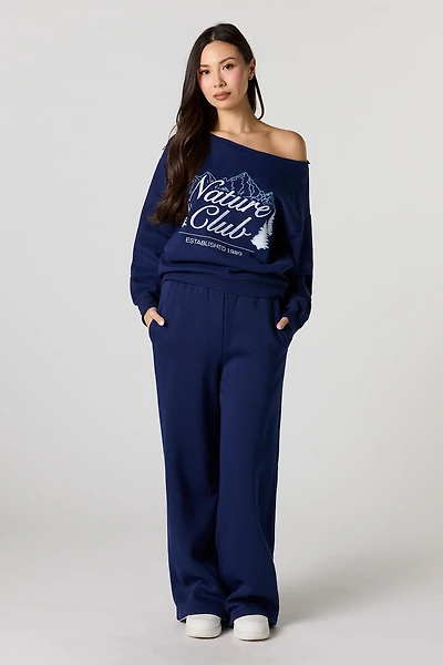 Wide Leg Fleece Sweatpant