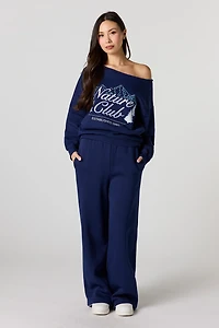 Wide Leg Fleece Sweatpant