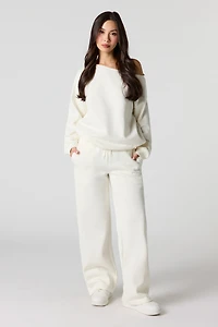 Jogger à jambe droite en molleton