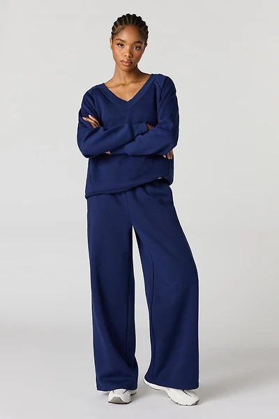 Jogger à jambe large en molleton classique