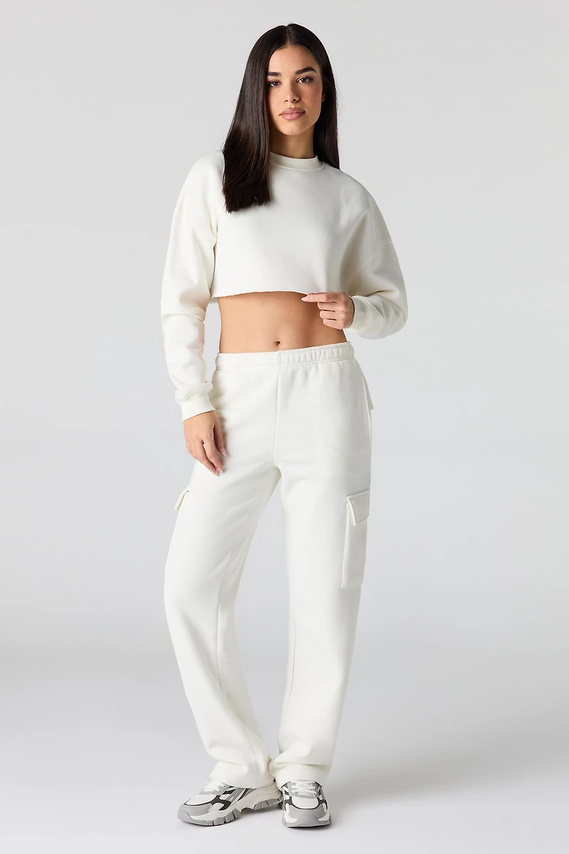 Pantalon cargo en molleton uni