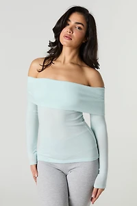 Knit Off Shoulder Long Sleeve Top