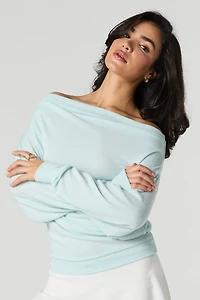 Ruched Knit Off Shoulder Top
