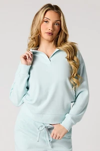 Knit Collared Long Sleeve Top