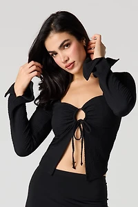 Textured O-Ring Flyaway Top