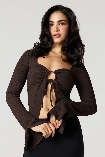 Haut ouvet texturé avec anneau en O