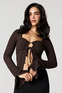 Haut ouvet texturé avec anneau en O