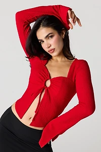 Textured O-Ring Flyaway Top