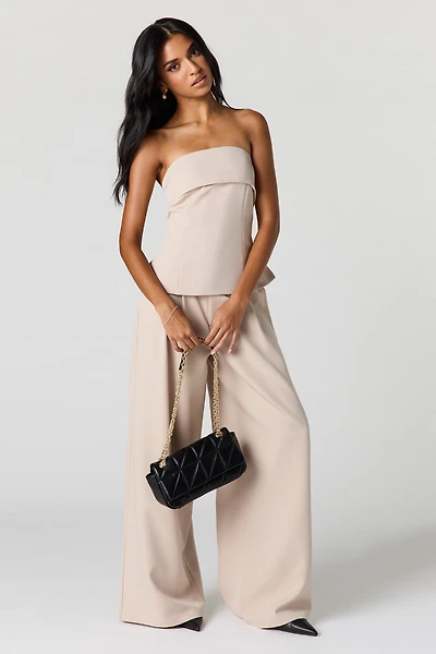 Pantalon habillé ample à jambe large