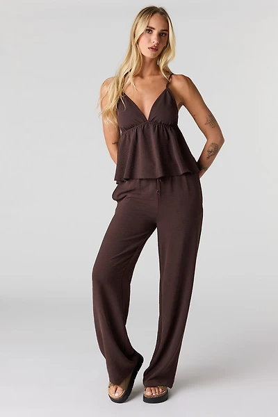 Pantalon fluide à taille coulissante