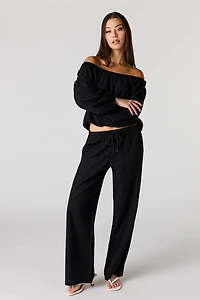 Linen-Blend Drawstring Pant