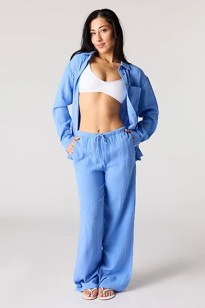 Crinkled Drawstring Pant