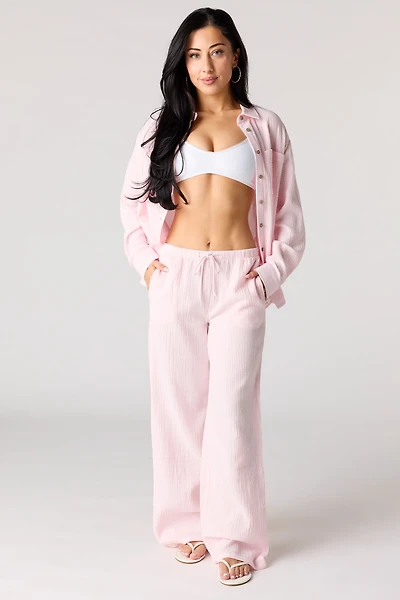 Crinkled Drawstring Pant