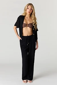 Crinkled Relaxed Drawstring Pant