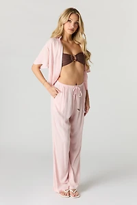 Crinkled Relaxed Drawstring Pant