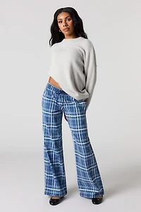 Plaid Print Flare Pant