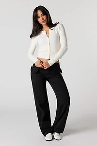 Bow Pocket Wide Leg Pant