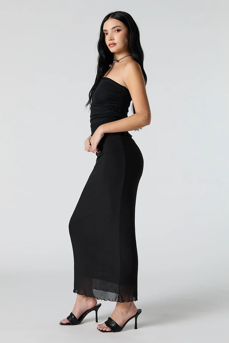 Jupe midi en filet