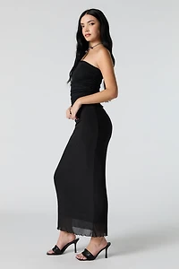 Jupe midi en filet
