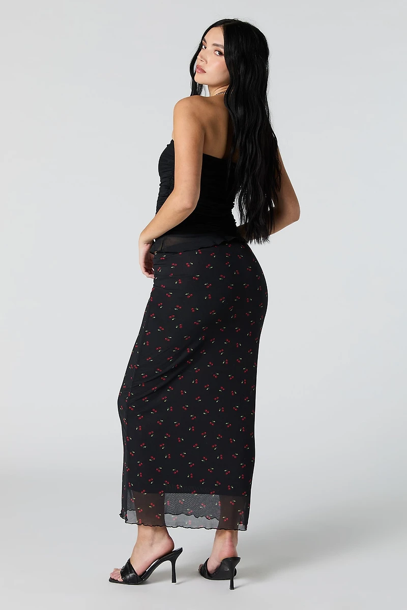 Jupe midi en filet