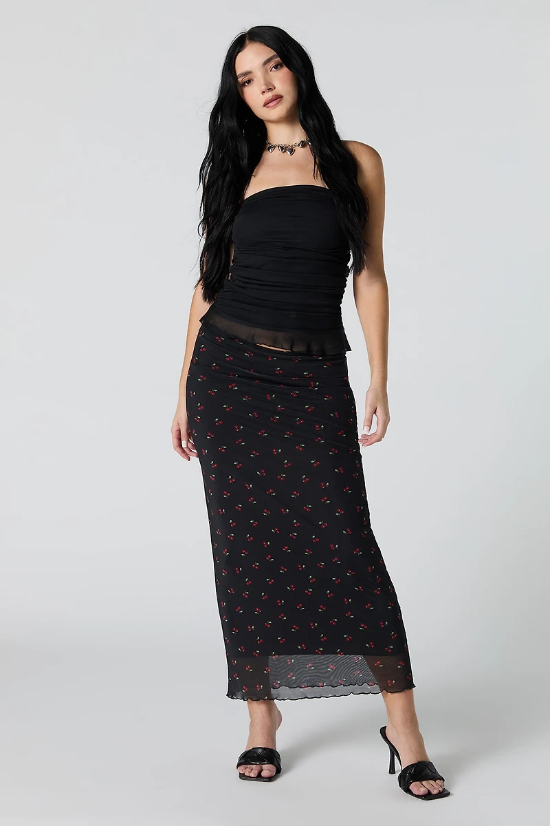 Jupe midi en filet