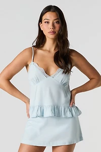 Linen-Blend Mini Skort