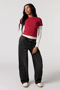 Low Rise Baggy Cargo Jean