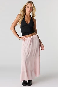 Crinkled Tiered Maxi Skirt