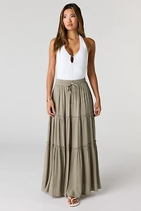 Ruffle Trim Maxi Skirt