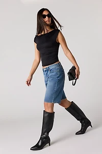 Bermuda en denim à taille basse