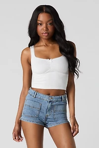 Front Pocket Denim Short