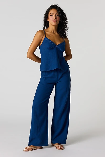 Gauze Wide Leg Pant