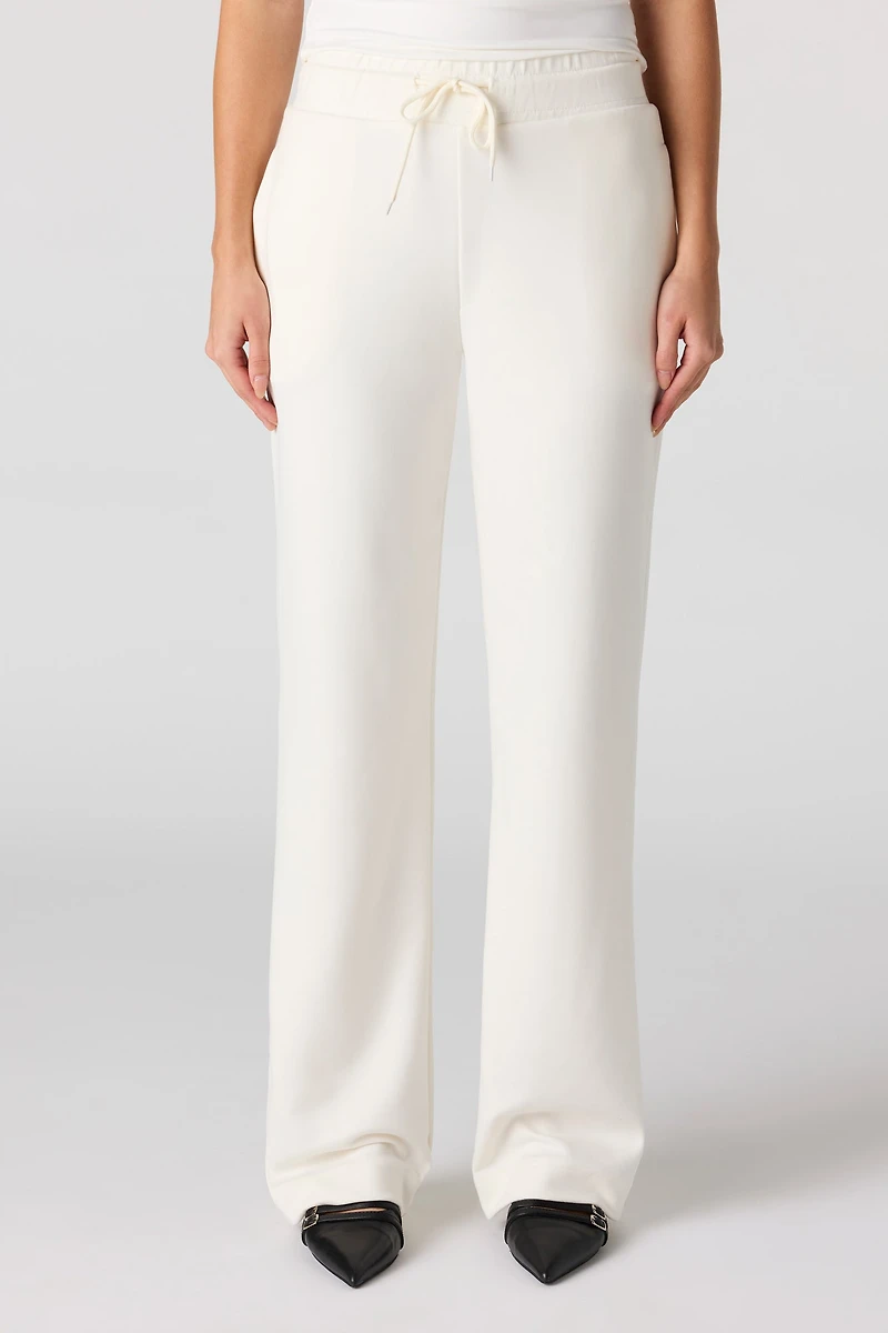 Drawstring Wide Leg Dress Pant