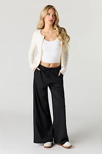 Drawstring Wide Leg Dress Pant