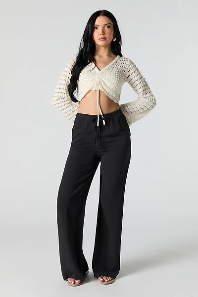 Drawstring Wide Leg Pant
