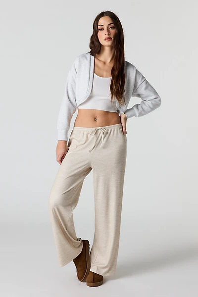 Pantalon à jambe large côtelé doux avec taille coulissante