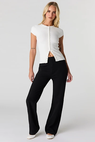 Ribbed Straight Leg Pant