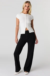 Ribbed Straight Leg Pant