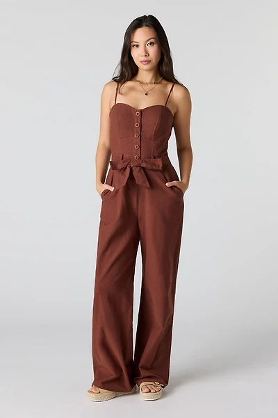 Belted Wide Leg Jumpsuit