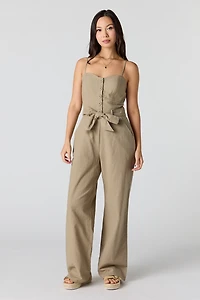 Belted Wide Leg Jumpsuit