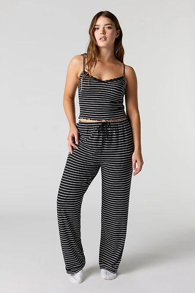 Lace V-Neck Tank & Pant Pajama Set