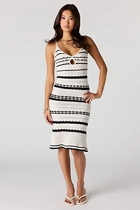 Crochet Keyhole Cut-Out Midi Dress