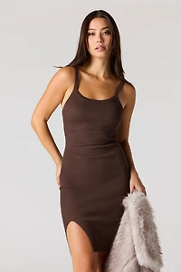 Minirobe Bodycon en tricot côtelé