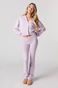 Cozy Knit Foldover Waist Flare Pant