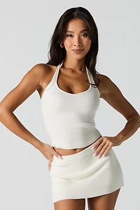 Ribbed Knit Mini Skort