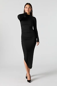 Robe midi Bodycon asymétrique à manches longues