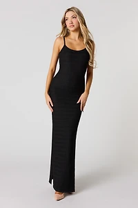 Textured Scoop Neck Maxi Dress