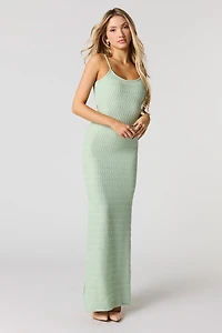 Robe maxi texturée à encolure dégagée