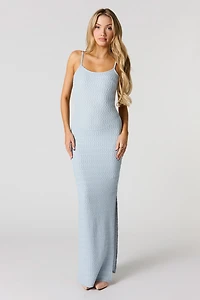 Textured Scoop Neck Maxi Dress